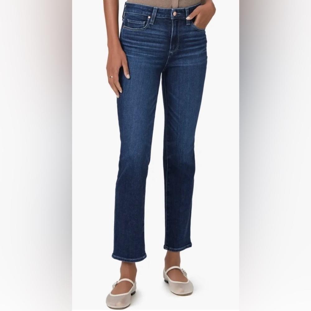Paige Cindy High Waist Ankle Straight Leg Raw Edge Hem Jeans Size 29 Petite